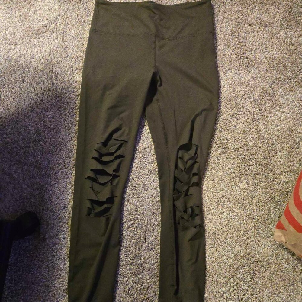Army Green cutout Leggings SIZE Small